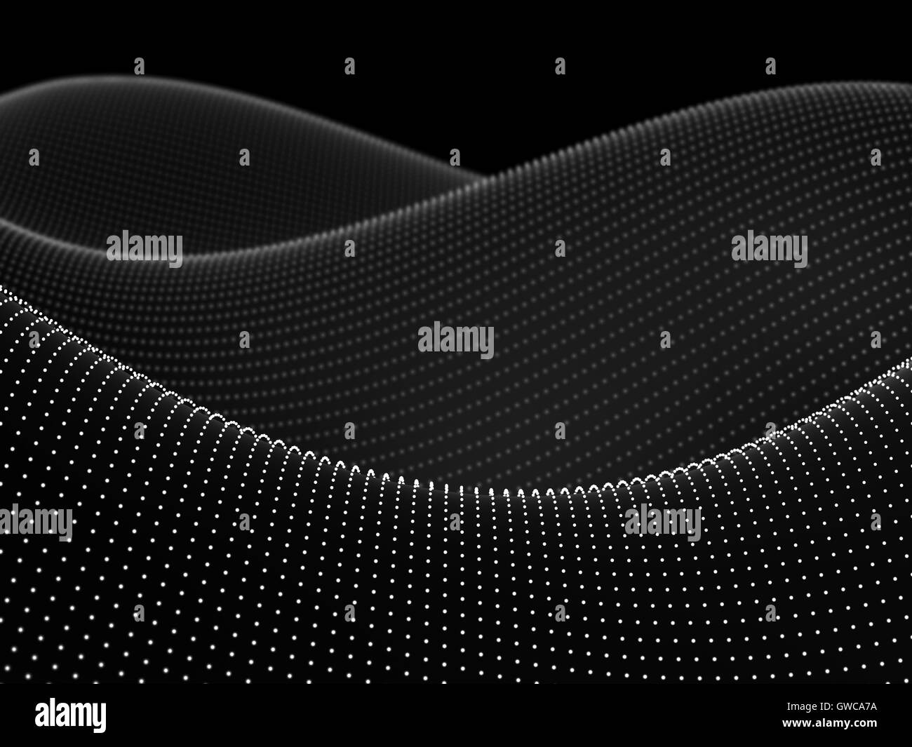 3D illustration. Concept de vagues Points résumé contexte technologique. Banque D'Images