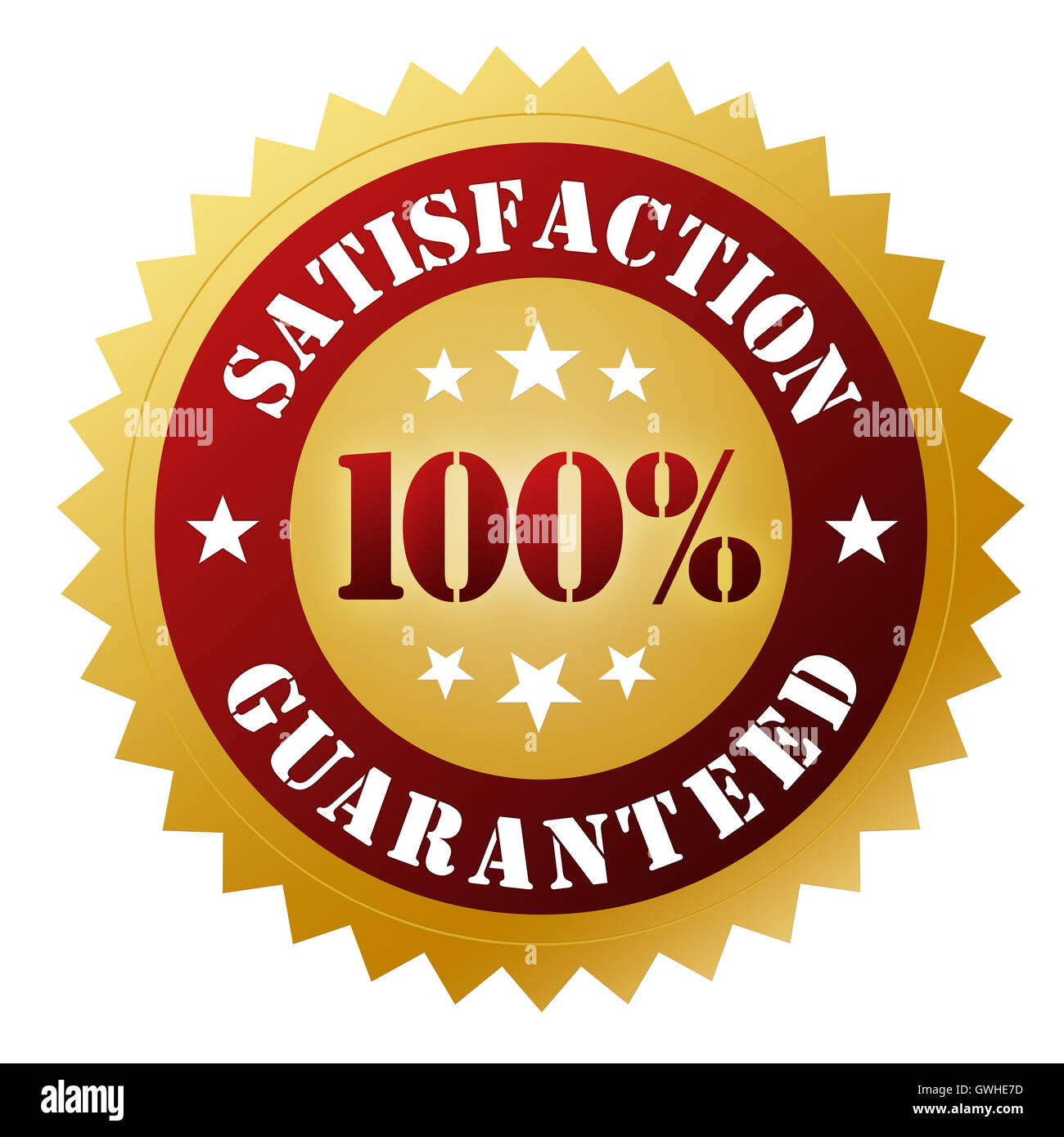 Satisfaction garantie concept badge 3d illustration Banque D'Images