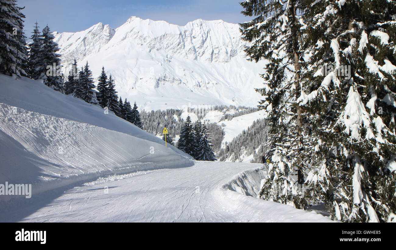 Ski à Megève Banque D'Images