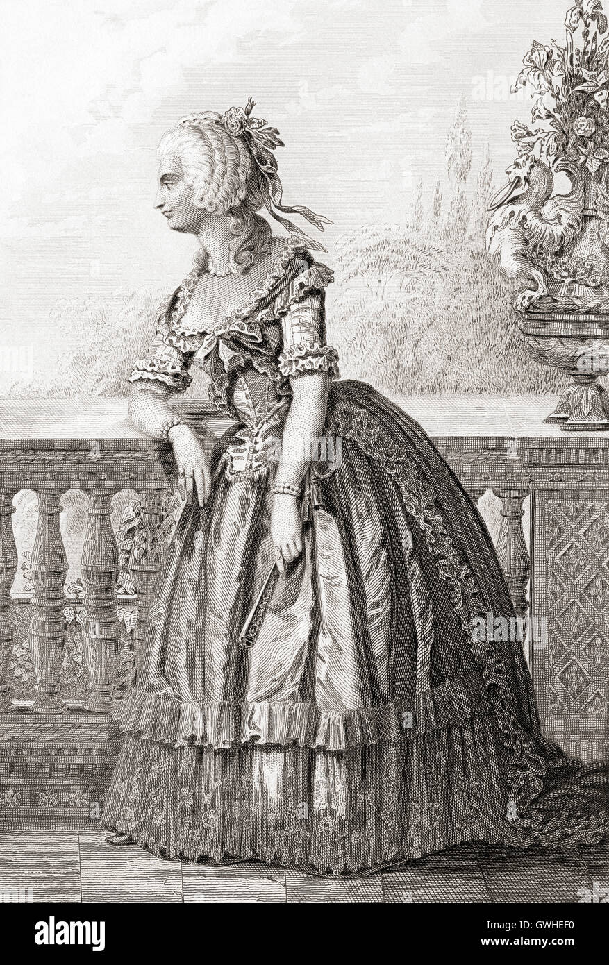 La princesse Marie Thérèse de Savoy-Carignan, alias Madame de Lamballe, 1749 - 1792. Membre d'une branche cadette de la Maison de Savoie. Banque D'Images