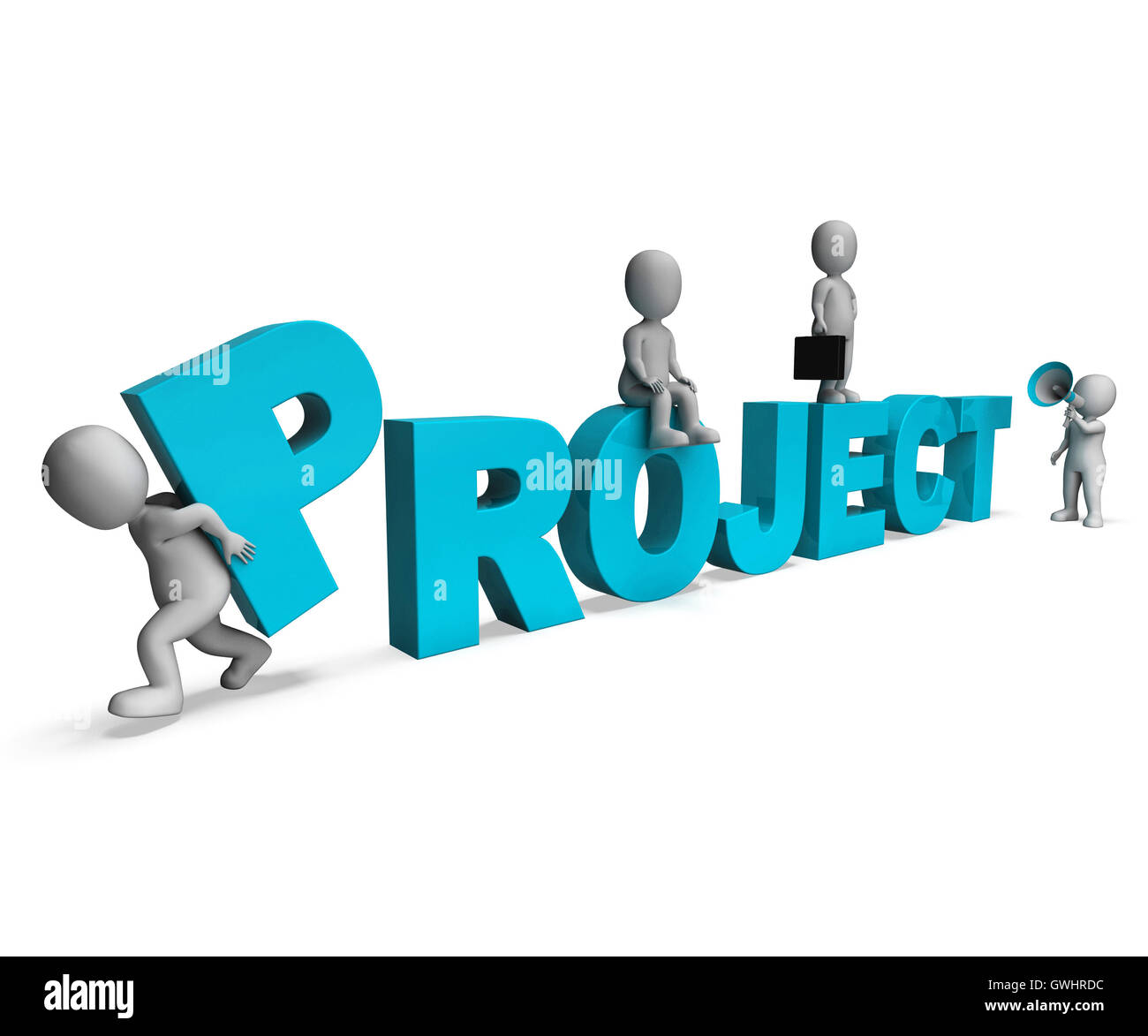 Afficher les caractères du projet Projets et tâches de risque Banque D'Images