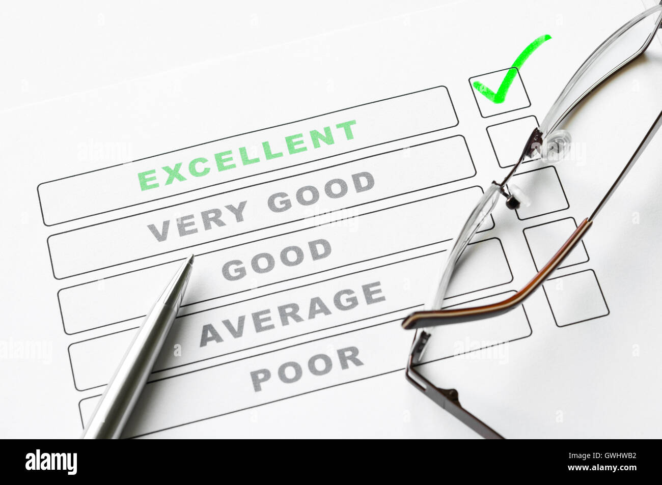 Formulaire d’enquête Banque D'Images