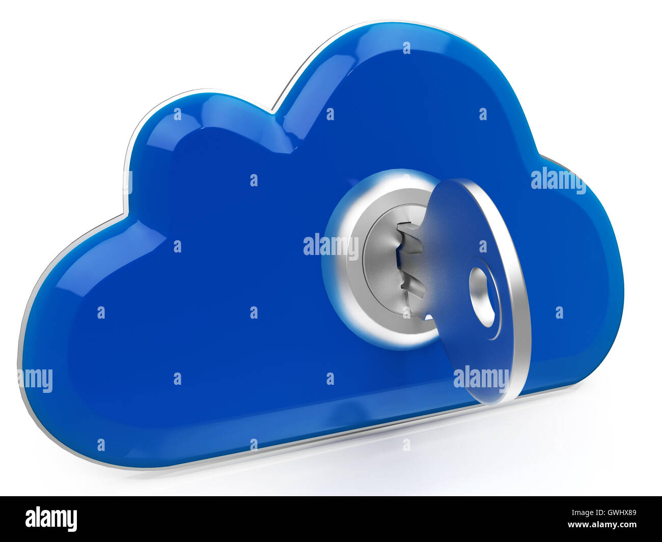 L'informatique en nuage Touche Signification Internet Security Banque D'Images