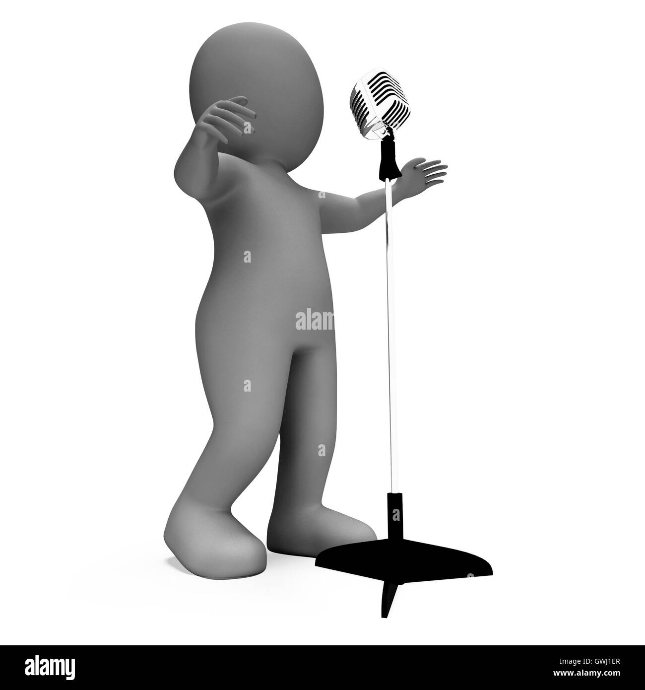 Singer montre la musique ou Concert Microphone Karaoke Banque D'Images