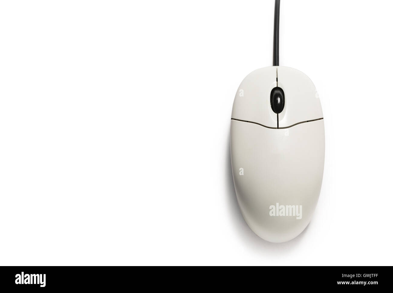Souris d'ordinateur sur fond blanc dans closeup Banque D'Images
