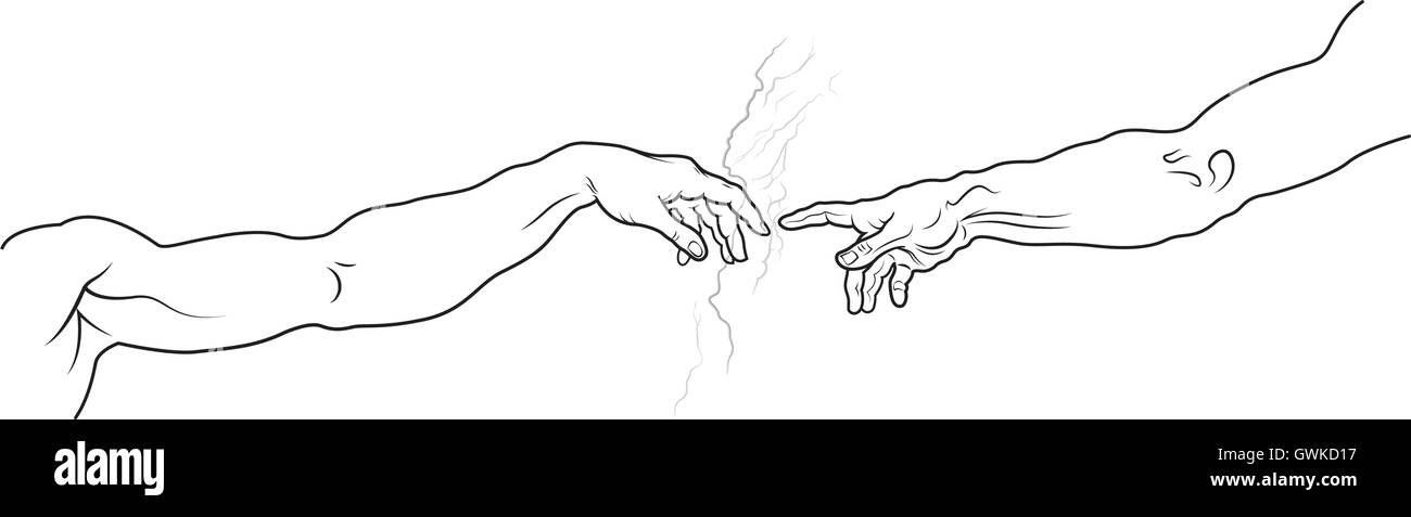 La création d'Adam. Long Fragment (version complète) Illustration de Vecteur
