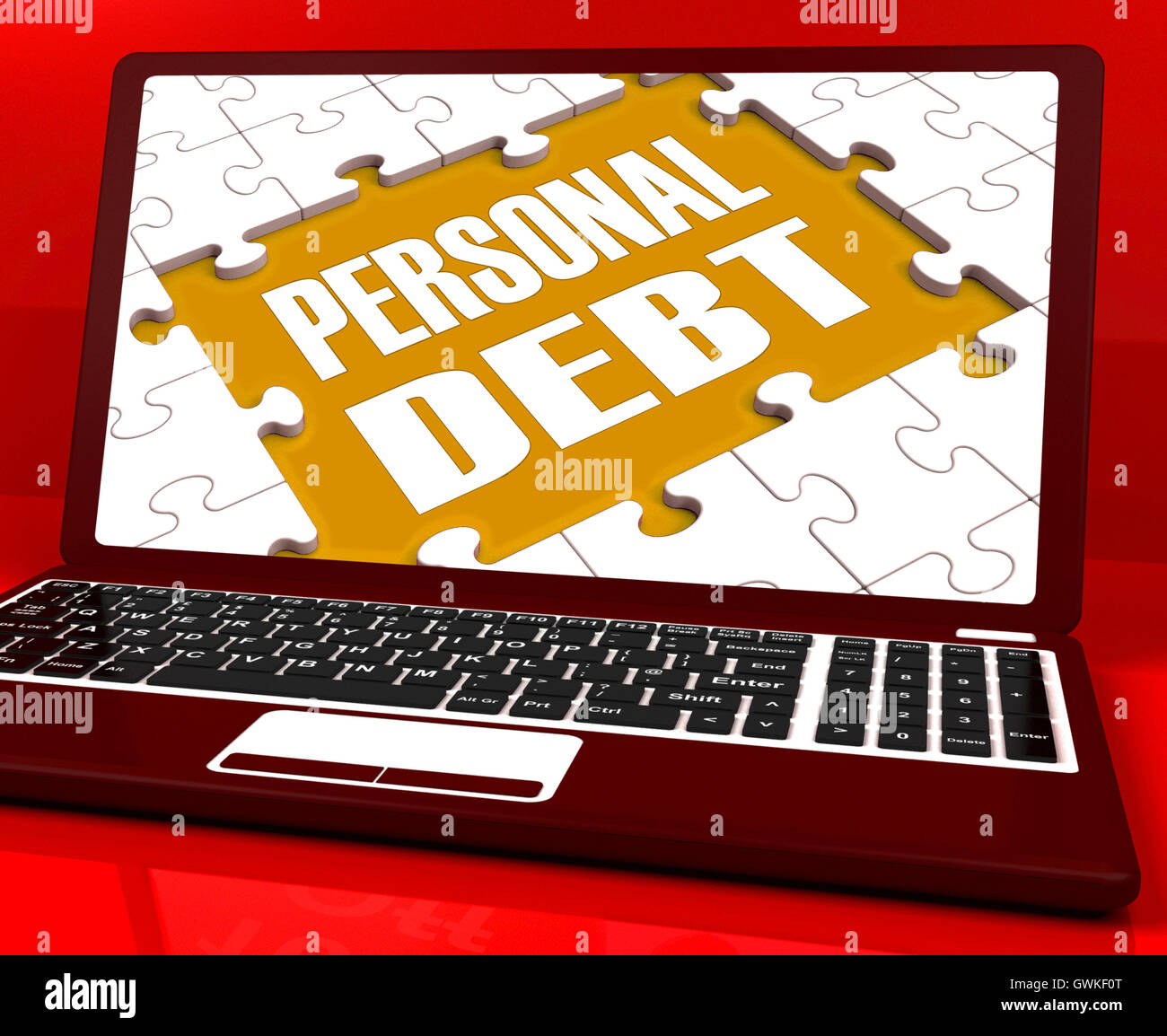 La dette personnelle de la pauvreté montre portable prêts hypothécaires et Banque D'Images