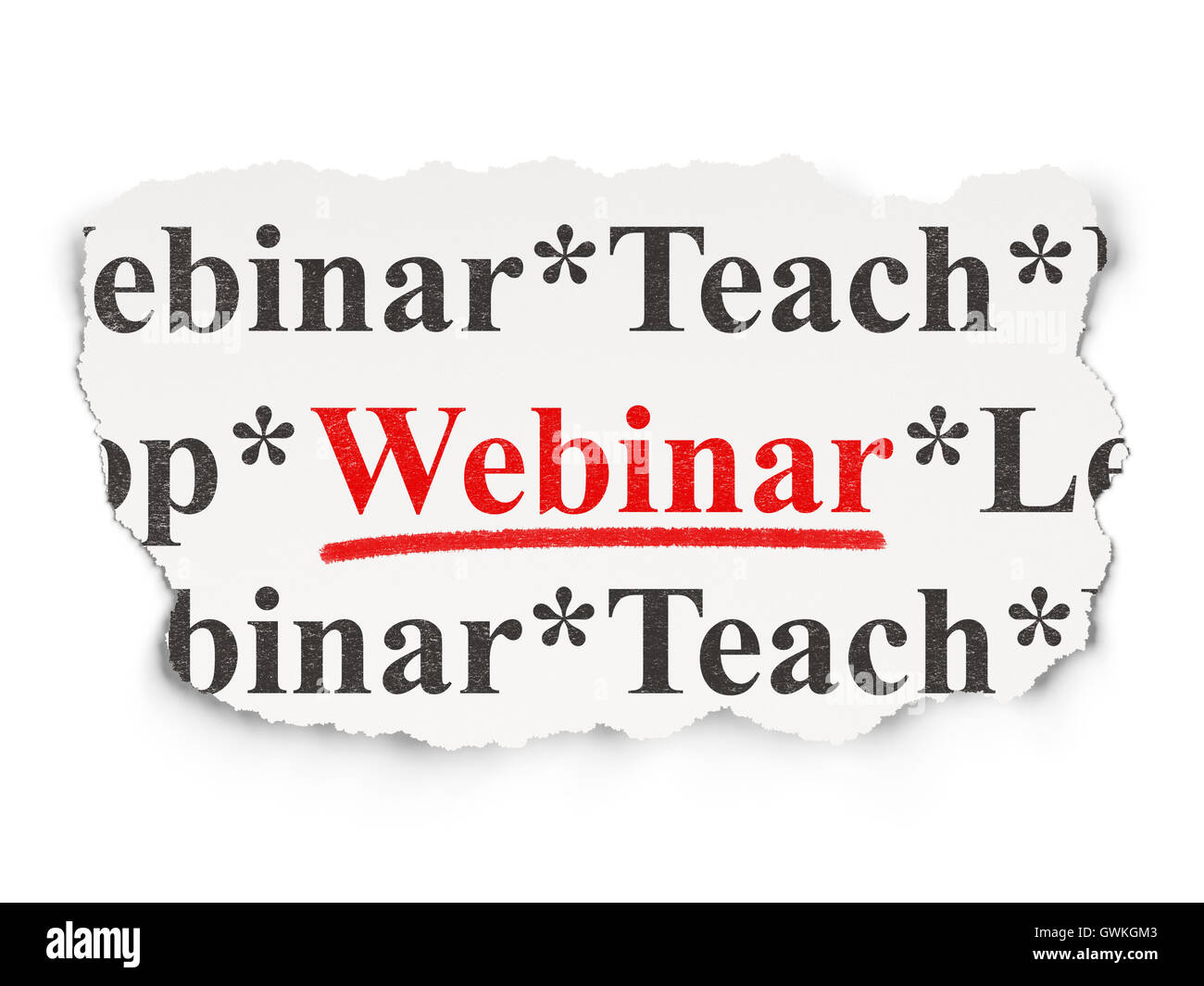 Concept de l'éducation : Webinar sur le papier fond Banque D'Images