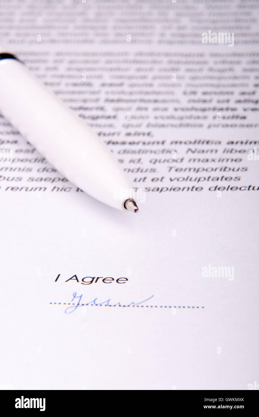 La signature de l'accord sur Banque D'Images