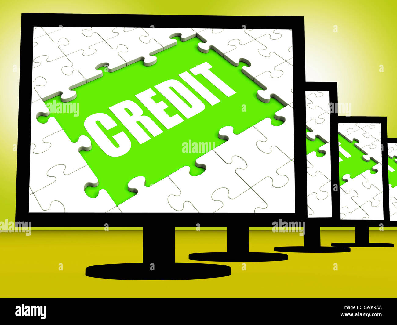 L'écran montre la dette de crédit sans numéraire ou d'un prêt pour l'achat de Banque D'Images