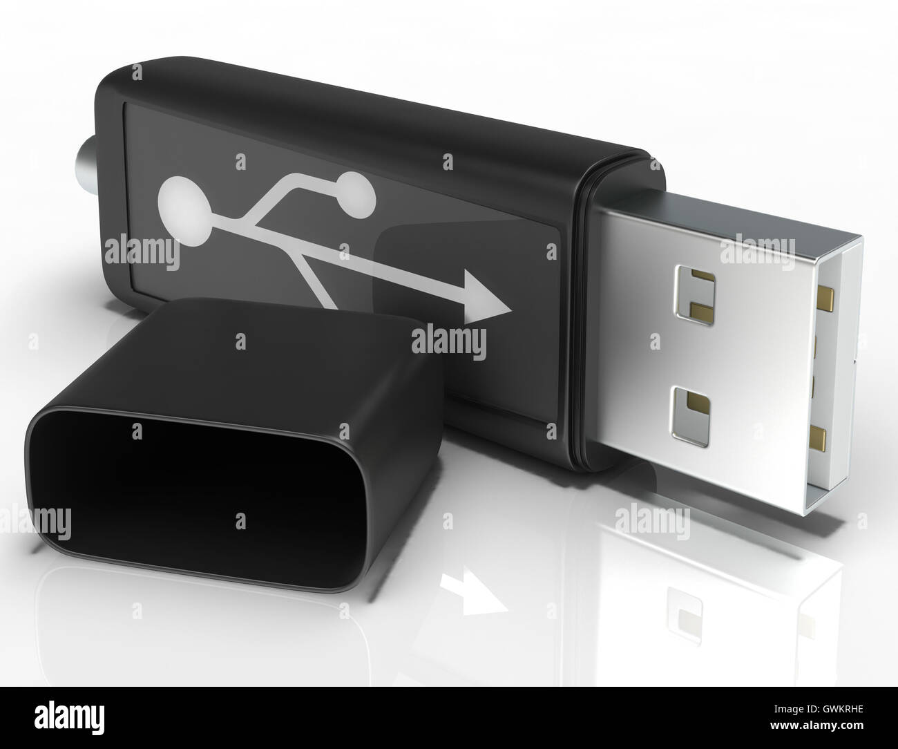 Flash amovible USB ou la mémoire de stockage portable montre Banque D'Images