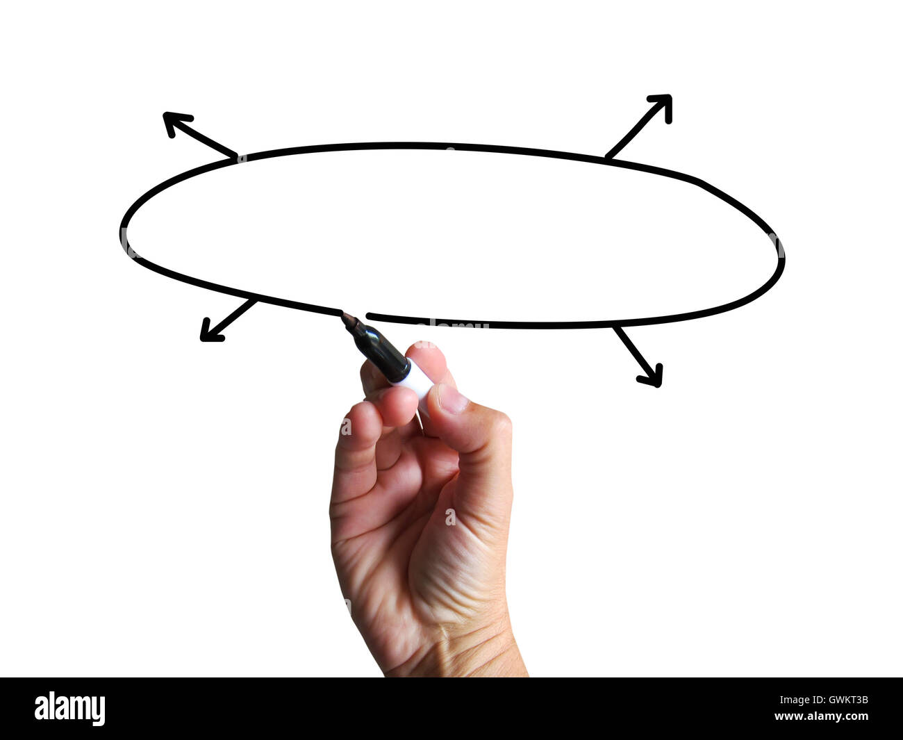 Copyspace diagramme montre les flèches Plan d'affaires Processus vide Banque D'Images