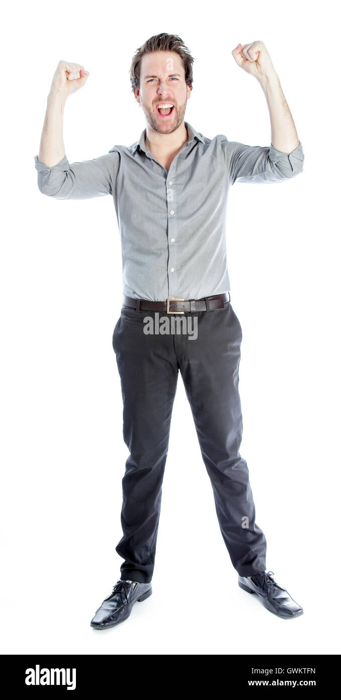 Attractive caucasian man tourné en studio Banque D'Images