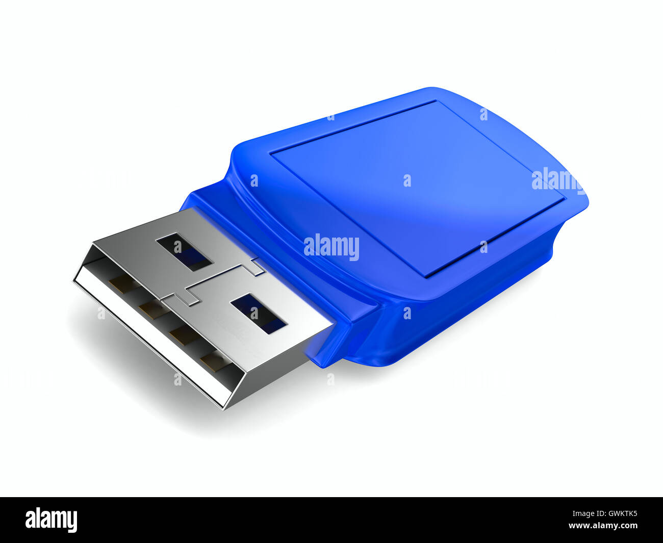 Lecteur flash USB sur fond blanc. Image 3D isolés Banque D'Images
