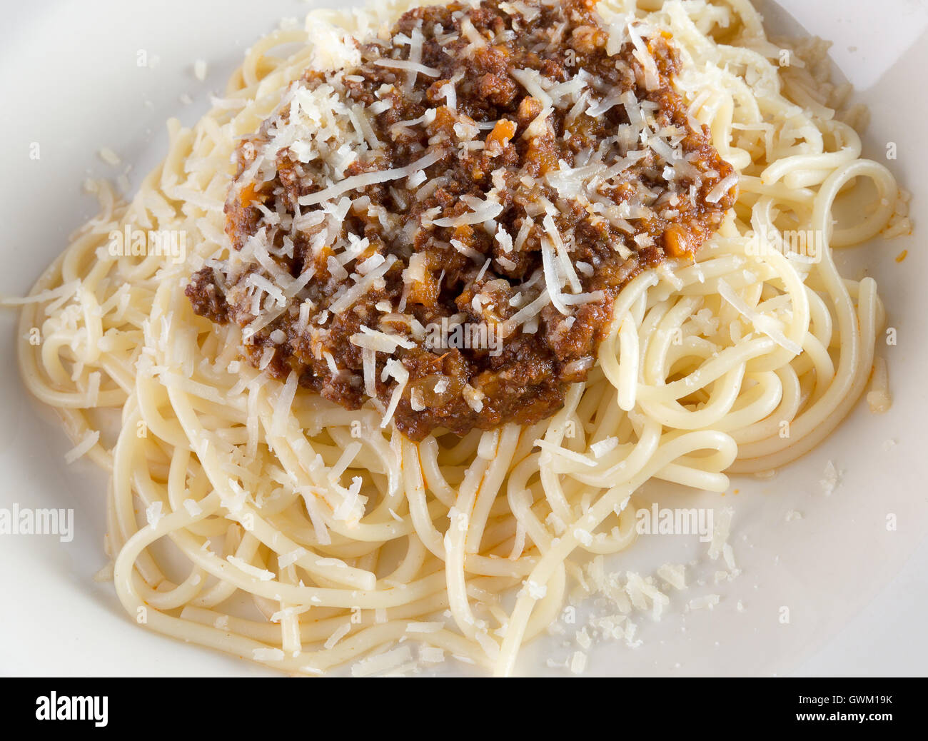 Close up of pasta bolognese. Banque D'Images
