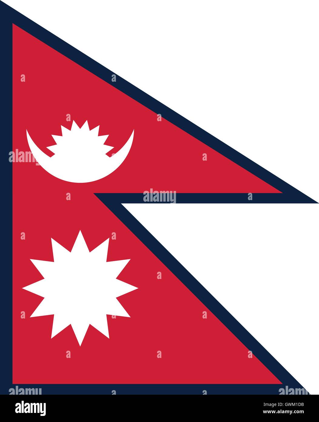 Le Népal drapeau, corriger les couleurs et les proportions exactes, l'illustration vectorielle. Illustration de Vecteur
