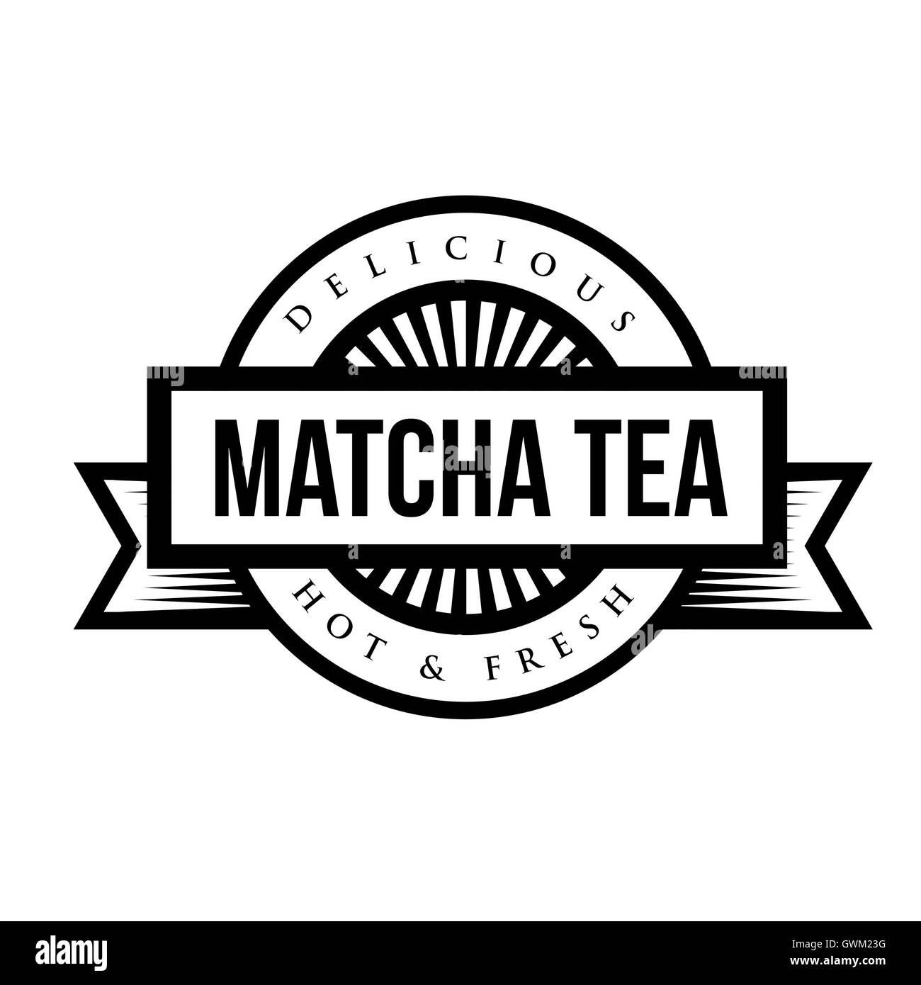 Machta vintage tea sign ou logo Illustration de Vecteur