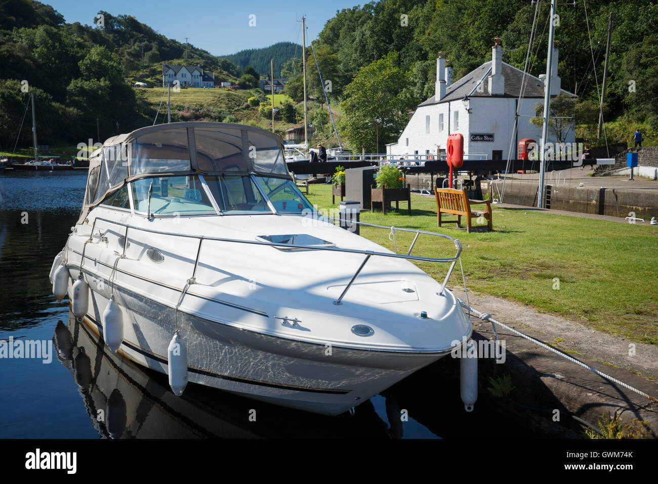 Crinan Cafe sur le verrou de la mer Crinan, Ecosse, Lochgilphead Banque D'Images