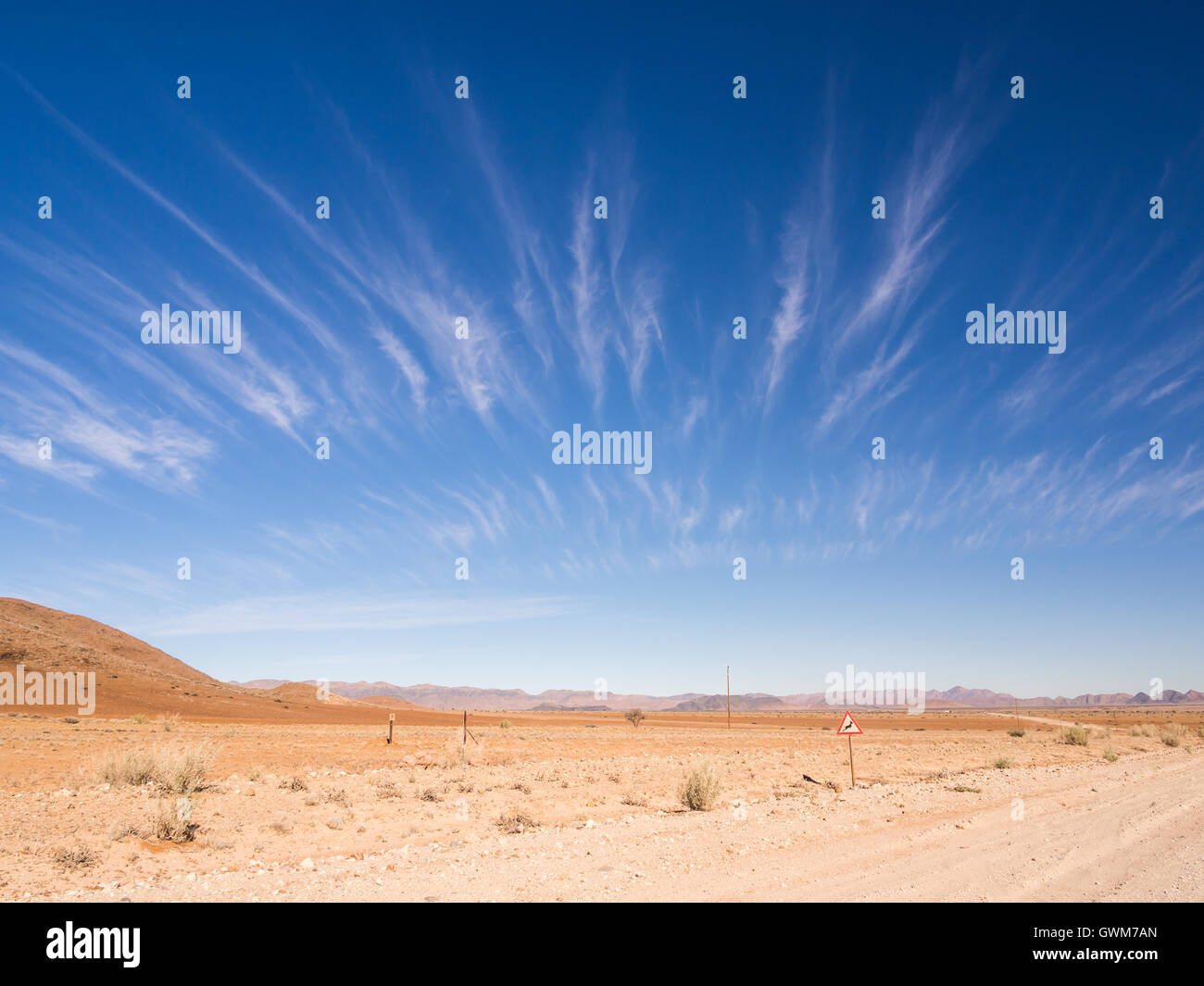 Paysage sur le Namib Dester, la Namibie. Grand angle. Banque D'Images