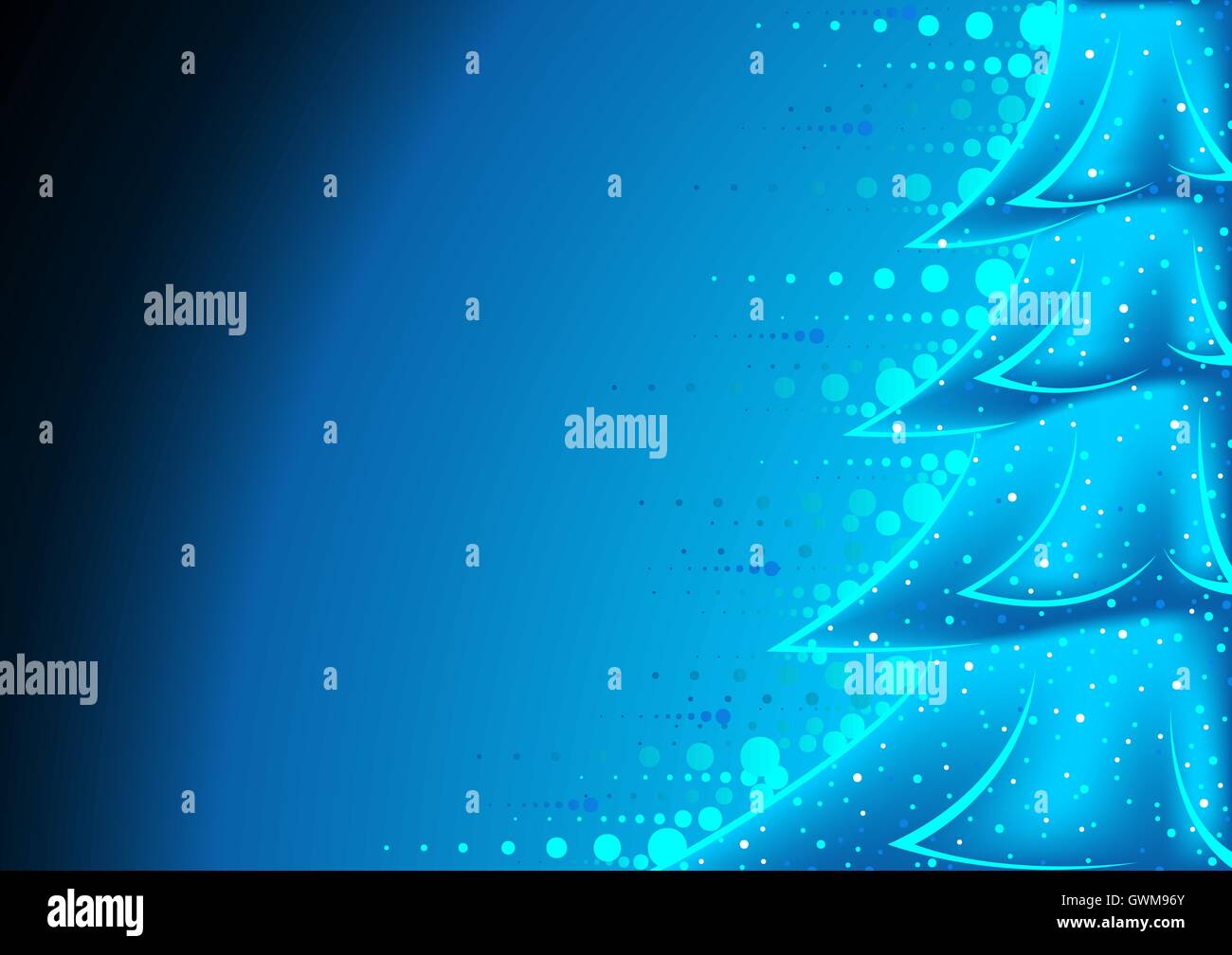Blue Abstract Christmas Tree Illustration de Vecteur