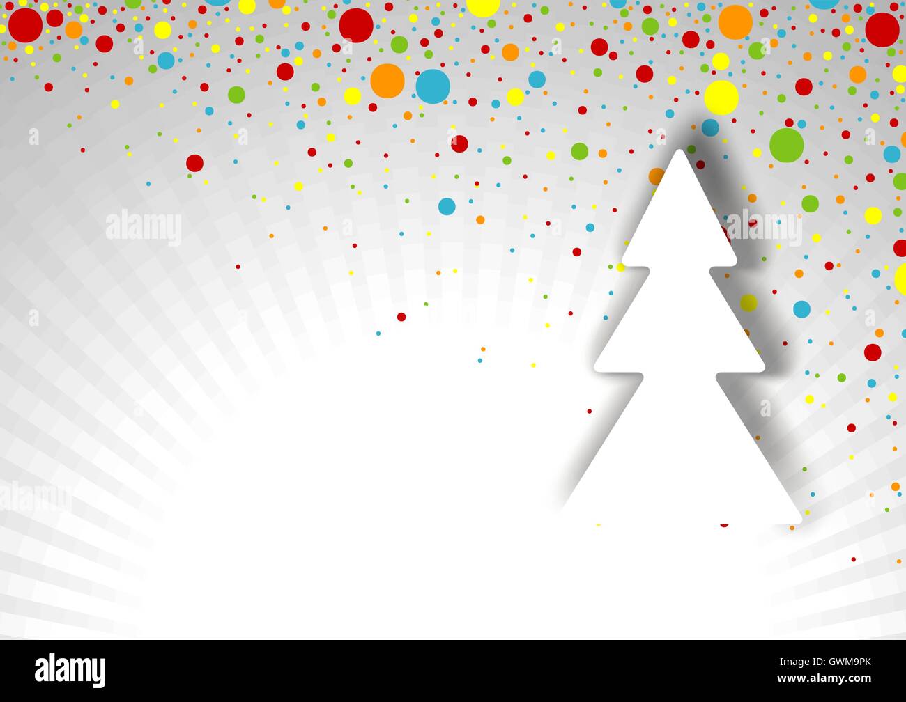 Arbre de Noël et des points colorés Illustration de Vecteur