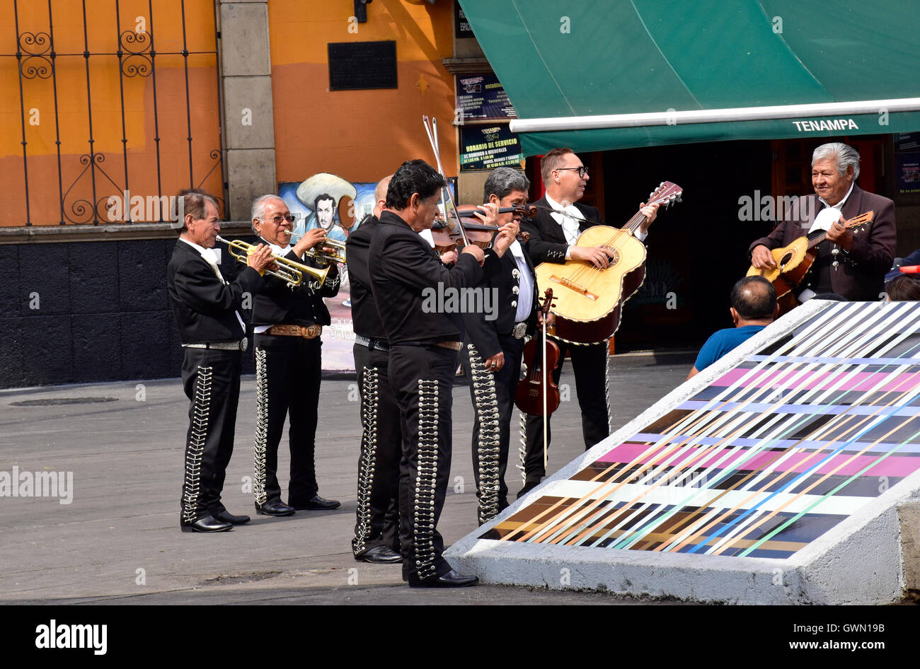 Plaza Garibaldi mariachi singers, Mexico, Mexique. Banque D'Images