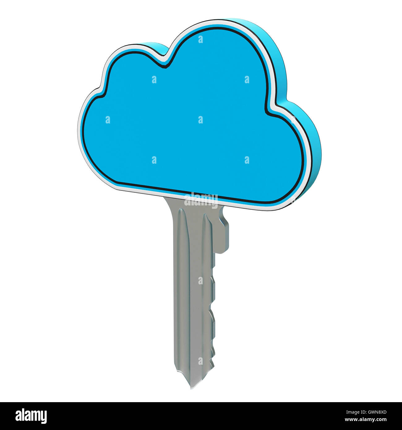 Cloud Computing Sécurité Internet montrant clés Banque D'Images