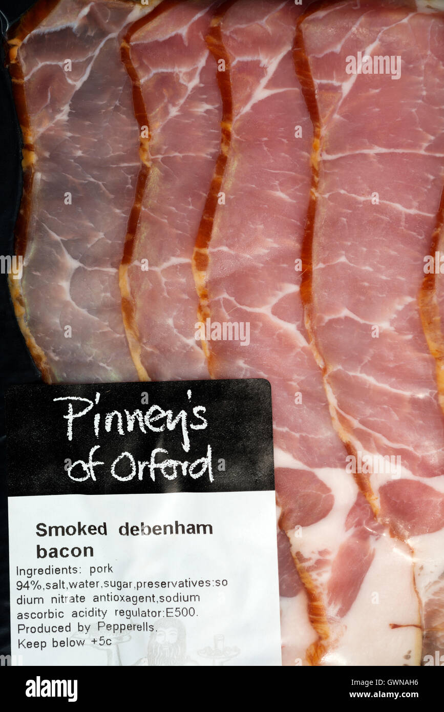 Pinneys d'Orford Debenham bacon fumé Banque D'Images