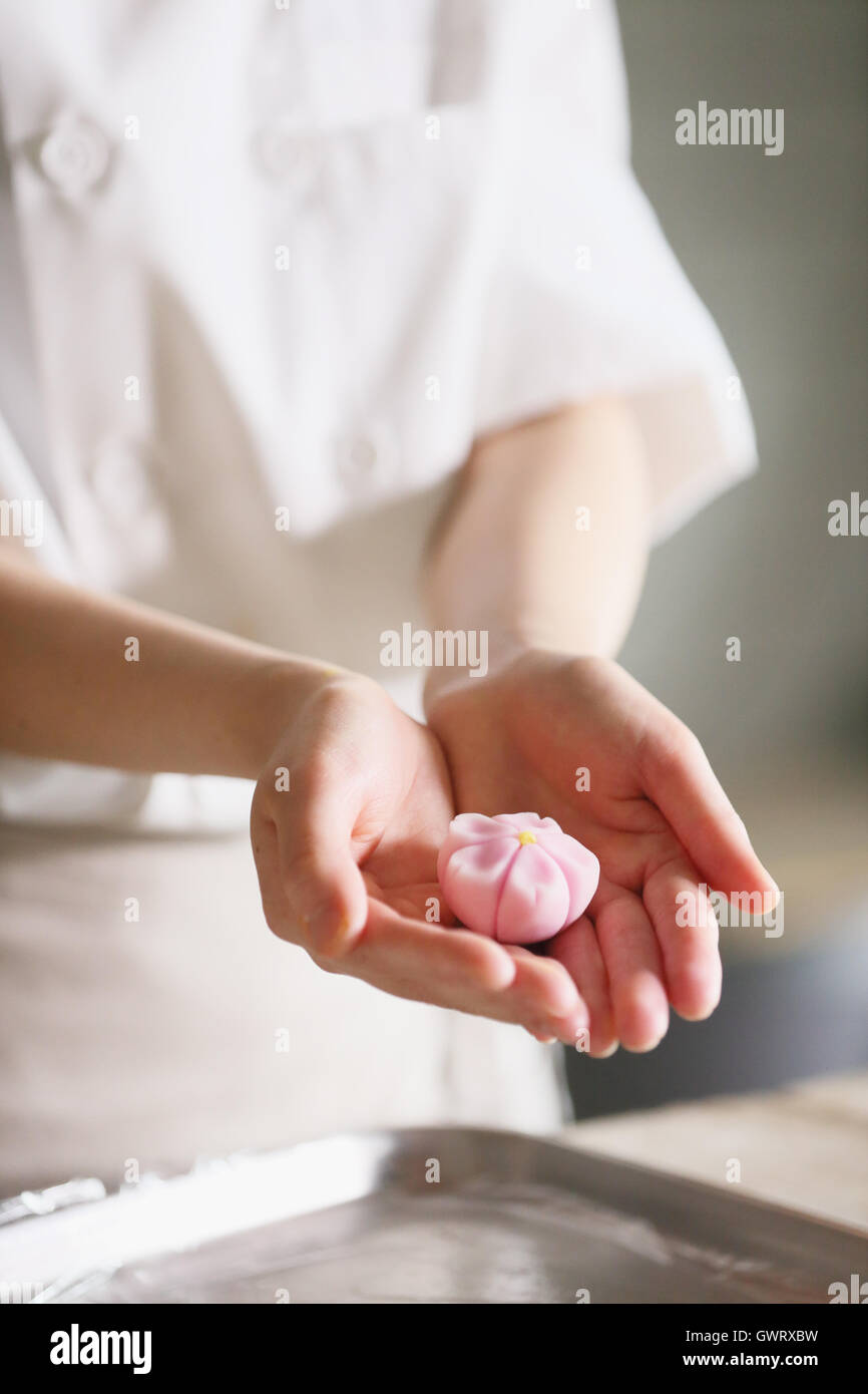 La création de la confiserie pâtissier japonais Banque D'Images