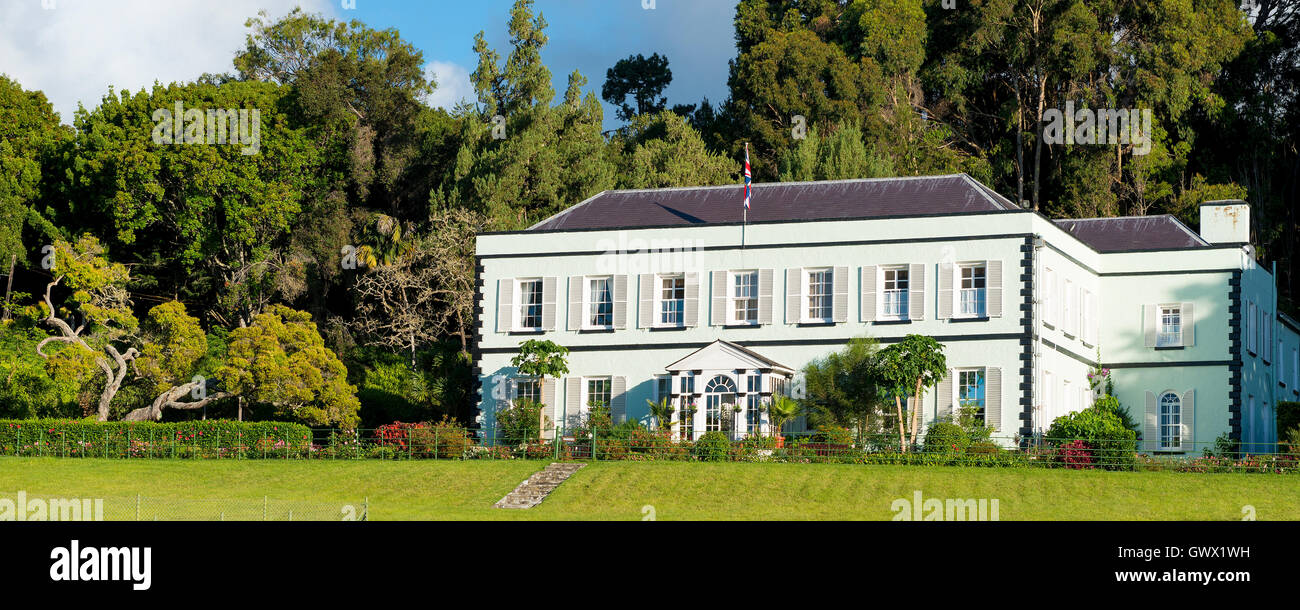 Plantation House sur l'île de Sainte-Hélène. Accueil du gouverneur de l'île et Jonathan la plus ancienne tortue dans le monde Banque D'Images