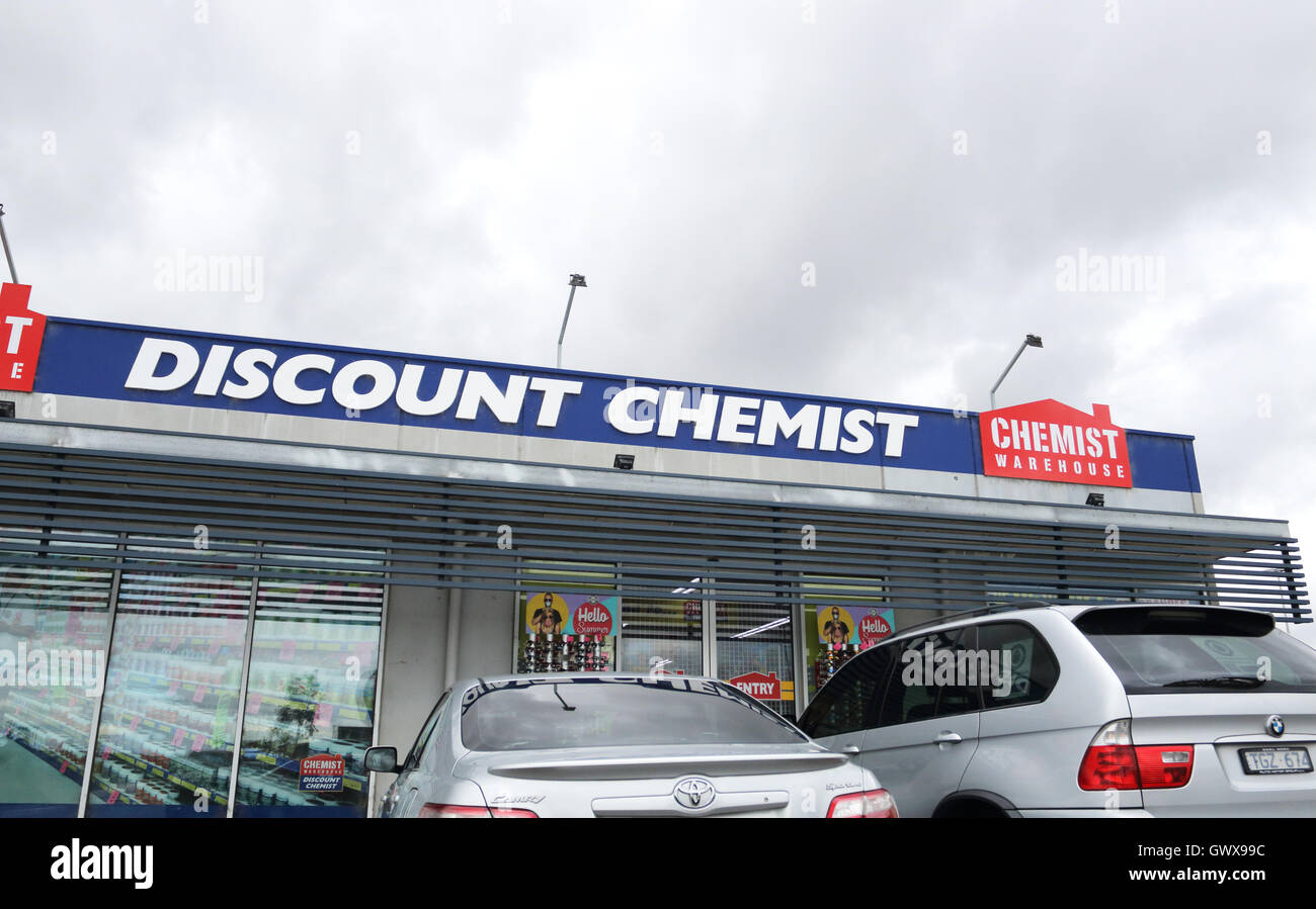 Entrepôt de chimiste chimiste discount store à Cranbourne North Melbourne Victoria Australia Banque D'Images