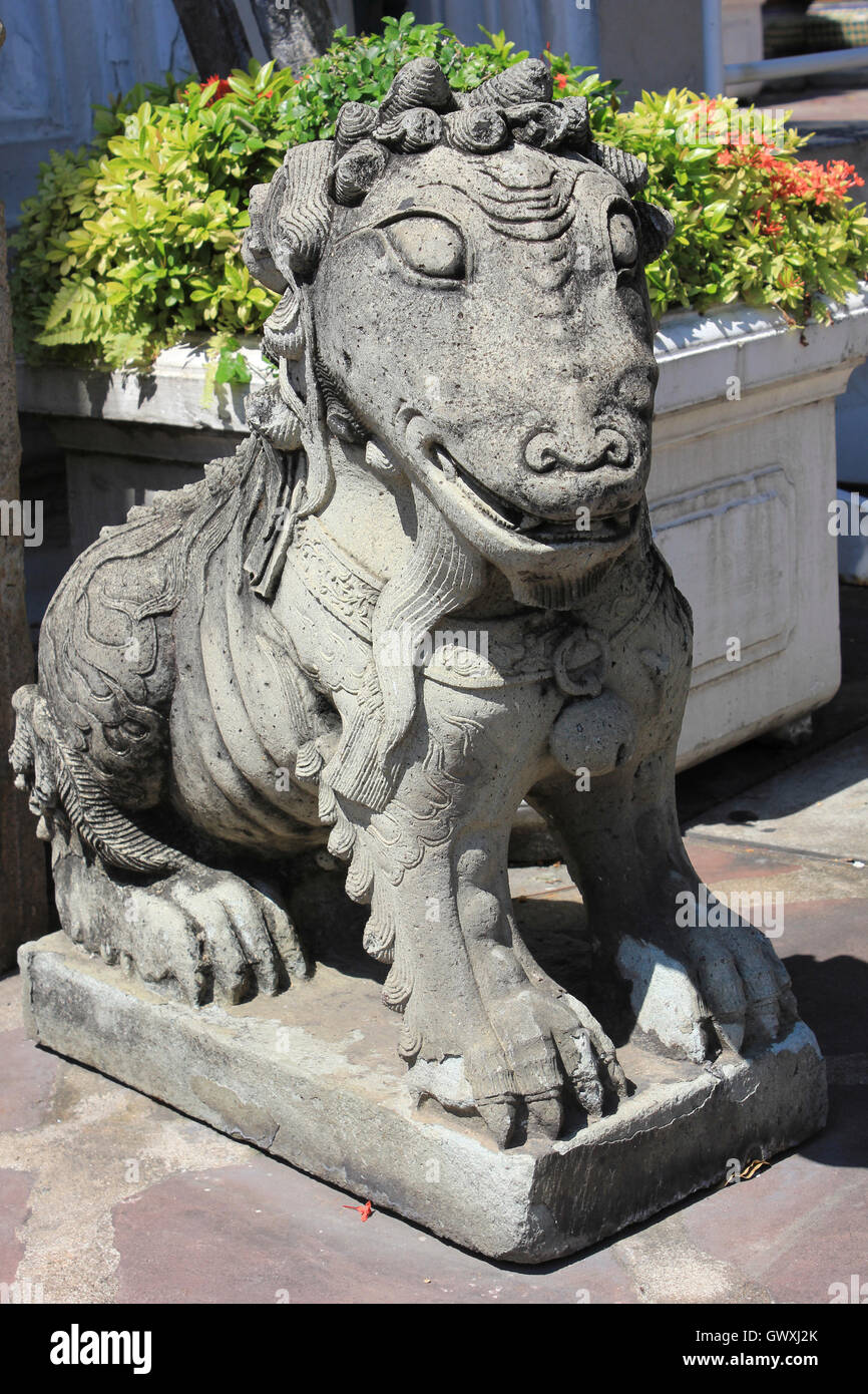 Statue animal gardien chinois Banque D'Images
