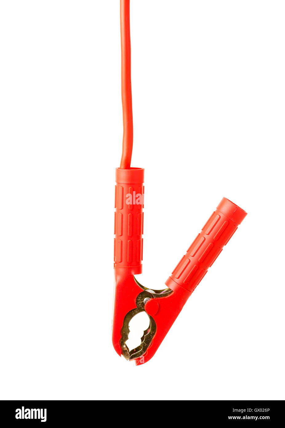 Voiture rouge positive câble de démarrage et de fermeture de la Banque D'Images