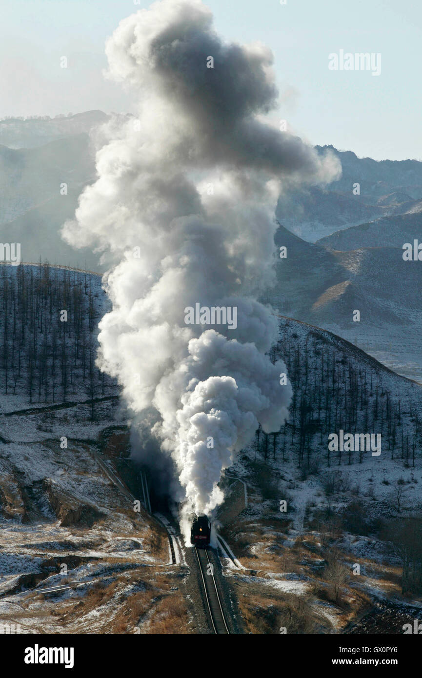 Pas de tunnel 4 sur l'incroyable Jing Peng Note de l'article de l'Ji-Tong railway en Mongolie Intérieure au cours des derniers jours de la vapeur Banque D'Images