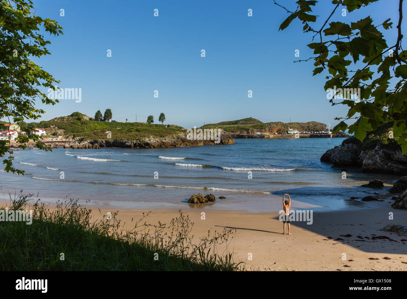 Un bain matinal, Banque D'Images