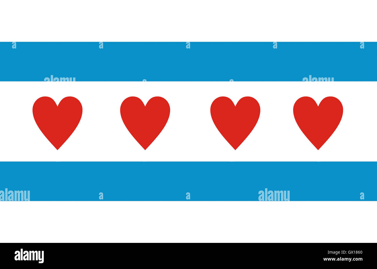 États-unis d'Amérique drapeau de l'amour de la ville de Chicago Banque D'Images
