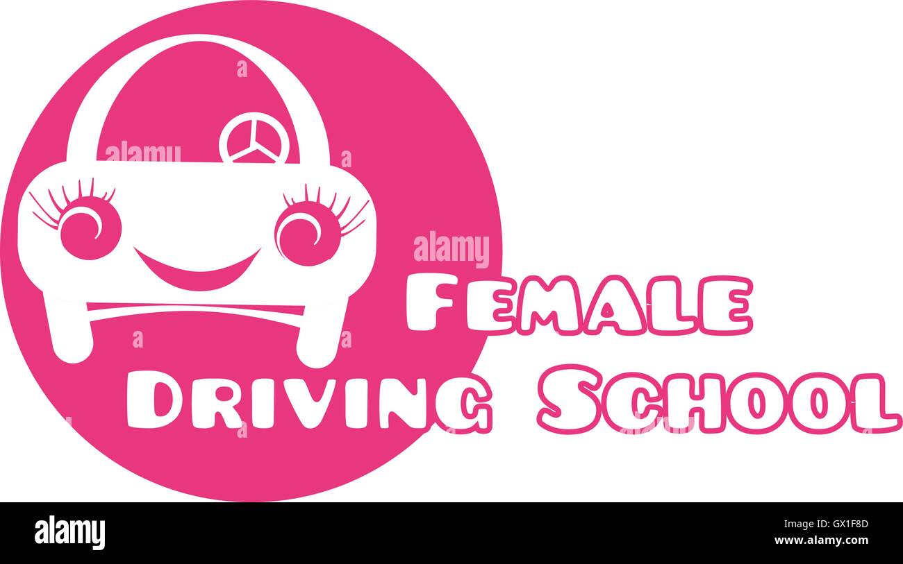 Concept de l'école des femmes à conduire Illustration de Vecteur Concept de l'école des femmes à conduire Illustration de Vecteur