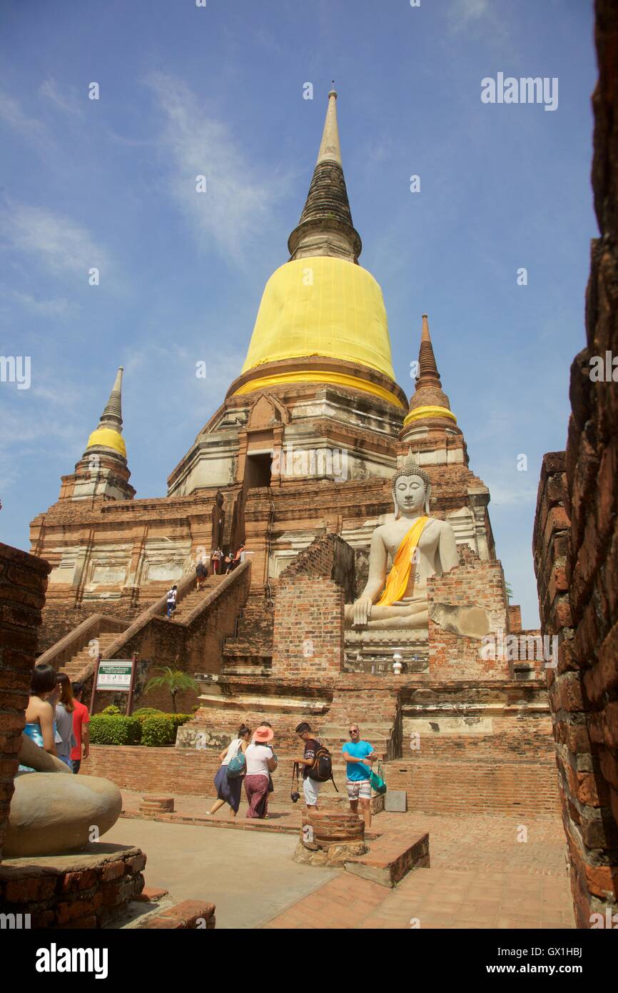 Un temple dans la capitale de l'ancien Siam Ayuttaya, Thaïlande Banque D'Images