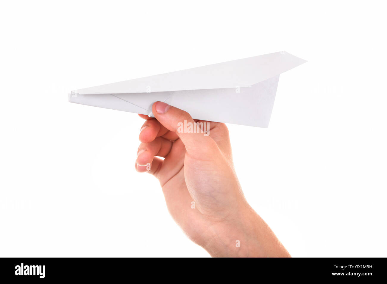 Paper Plane dans une main Banque D'Images