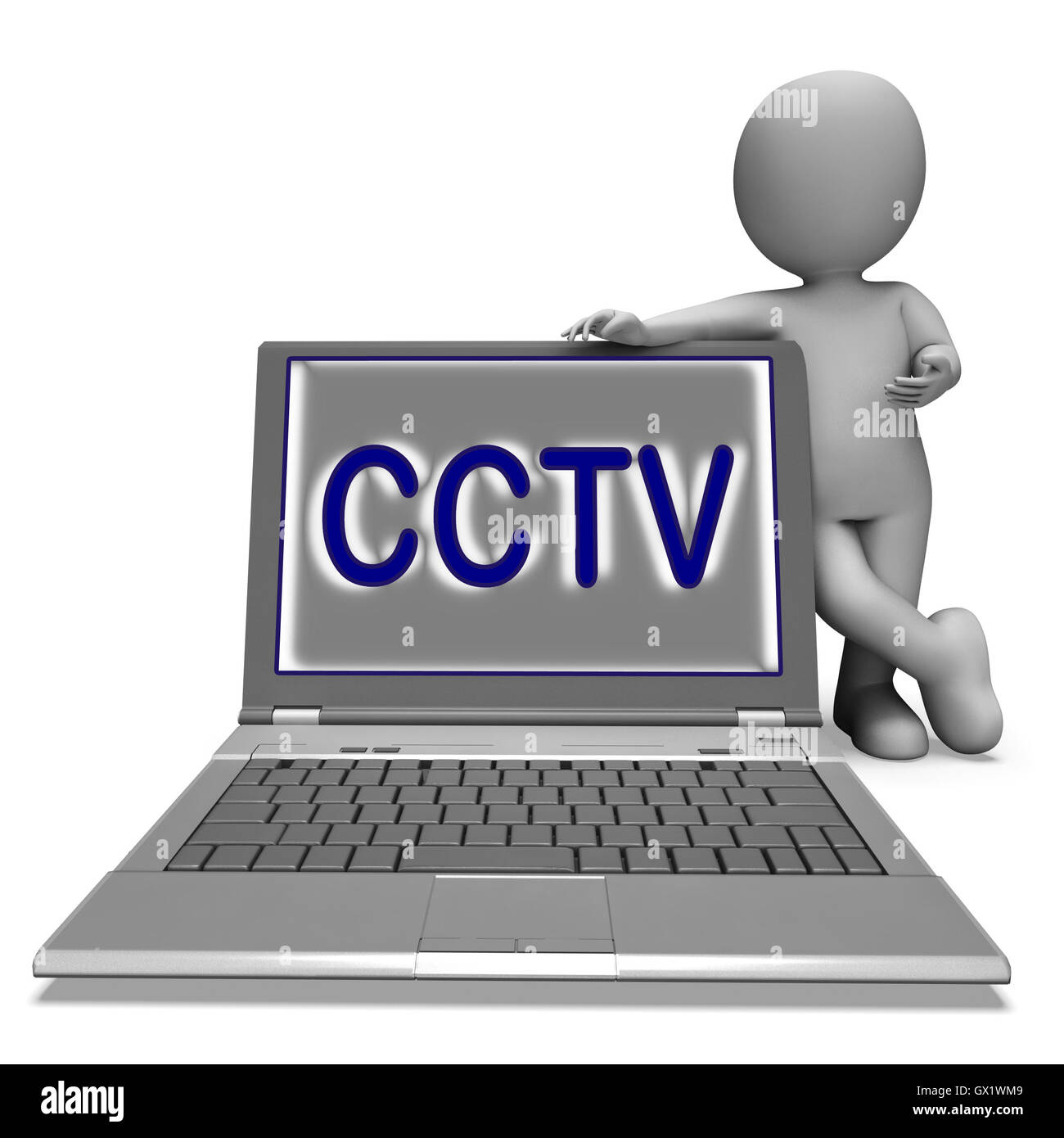 Ordinateur portable Protection Surveillance CCTV montre ou de surveillance en ligne Banque D'Images