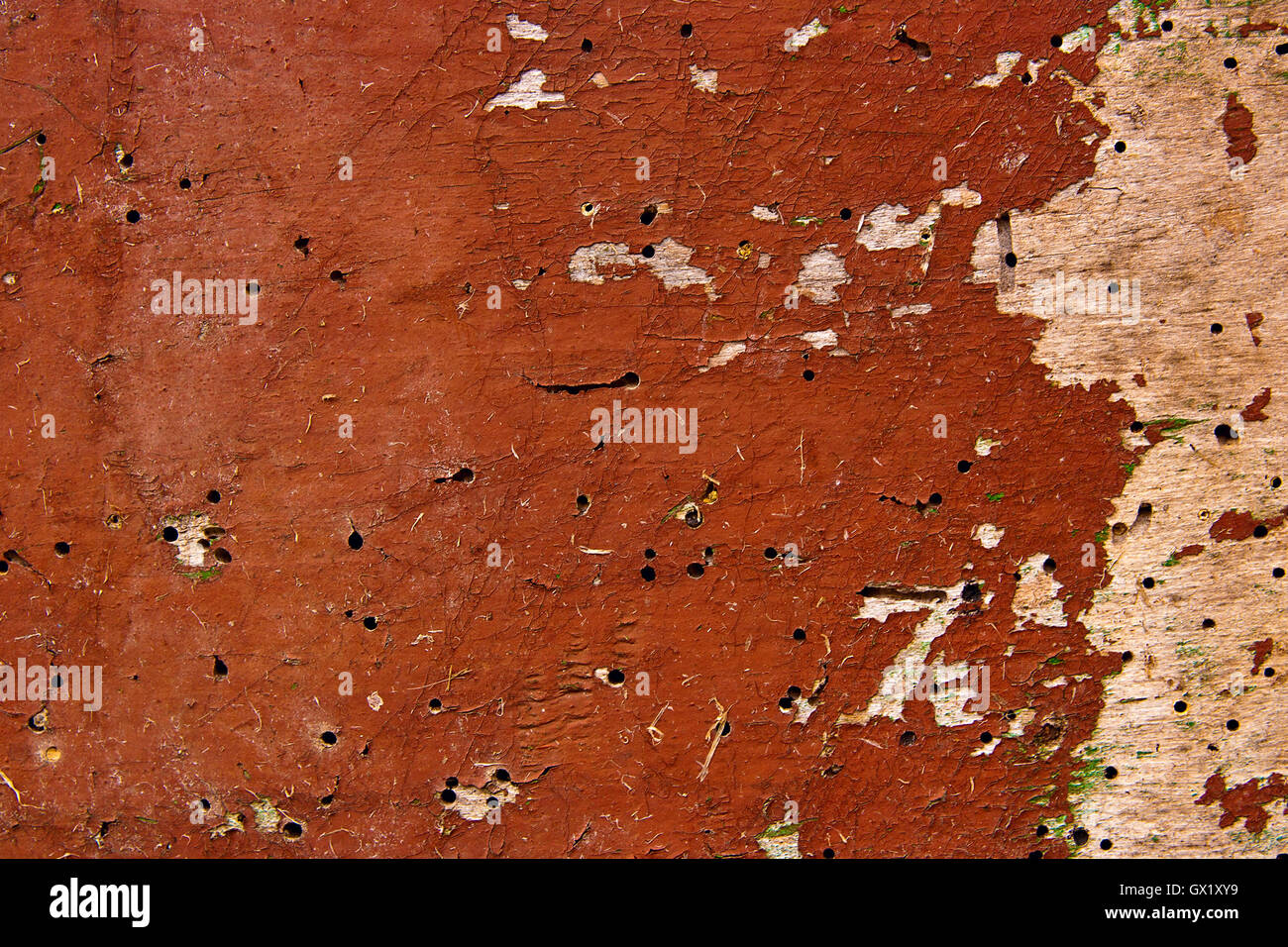 Texture bois avec peinture la couleur est arrachée. Peinture écaillée - texture de fond en bois. Banque D'Images