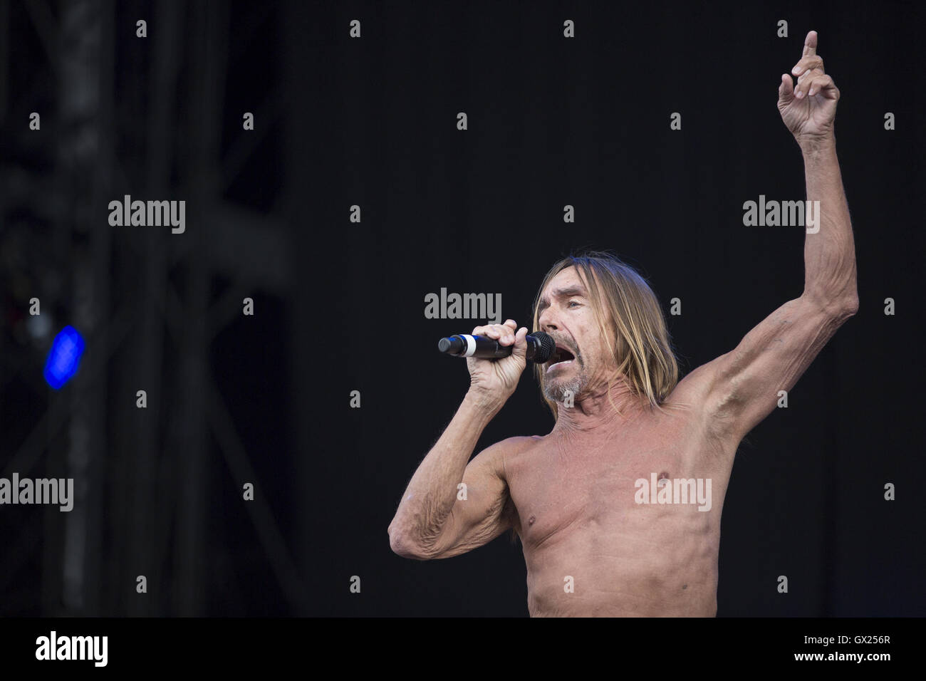 Iggy Pop fonctionne à l'île de White En vedette : Iggy Pop, James Newell Osterberg Où : île de Wight, Royaume-Uni Quand : 11 Juin 2016 Banque D'Images