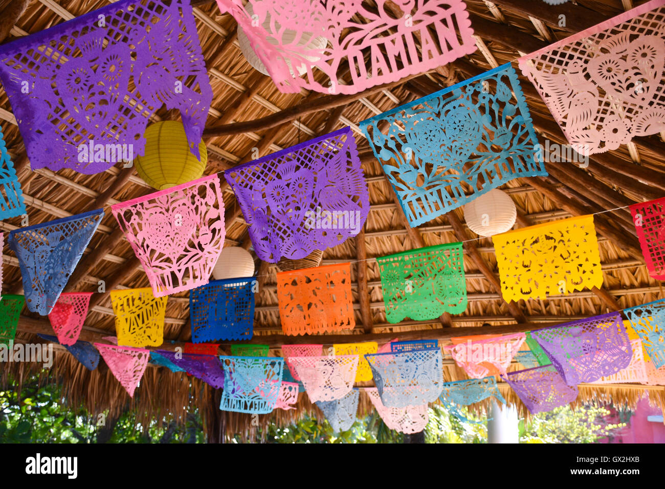 Papier mexicain des bannières pour les vacances ou les fêtes Banque D'Images