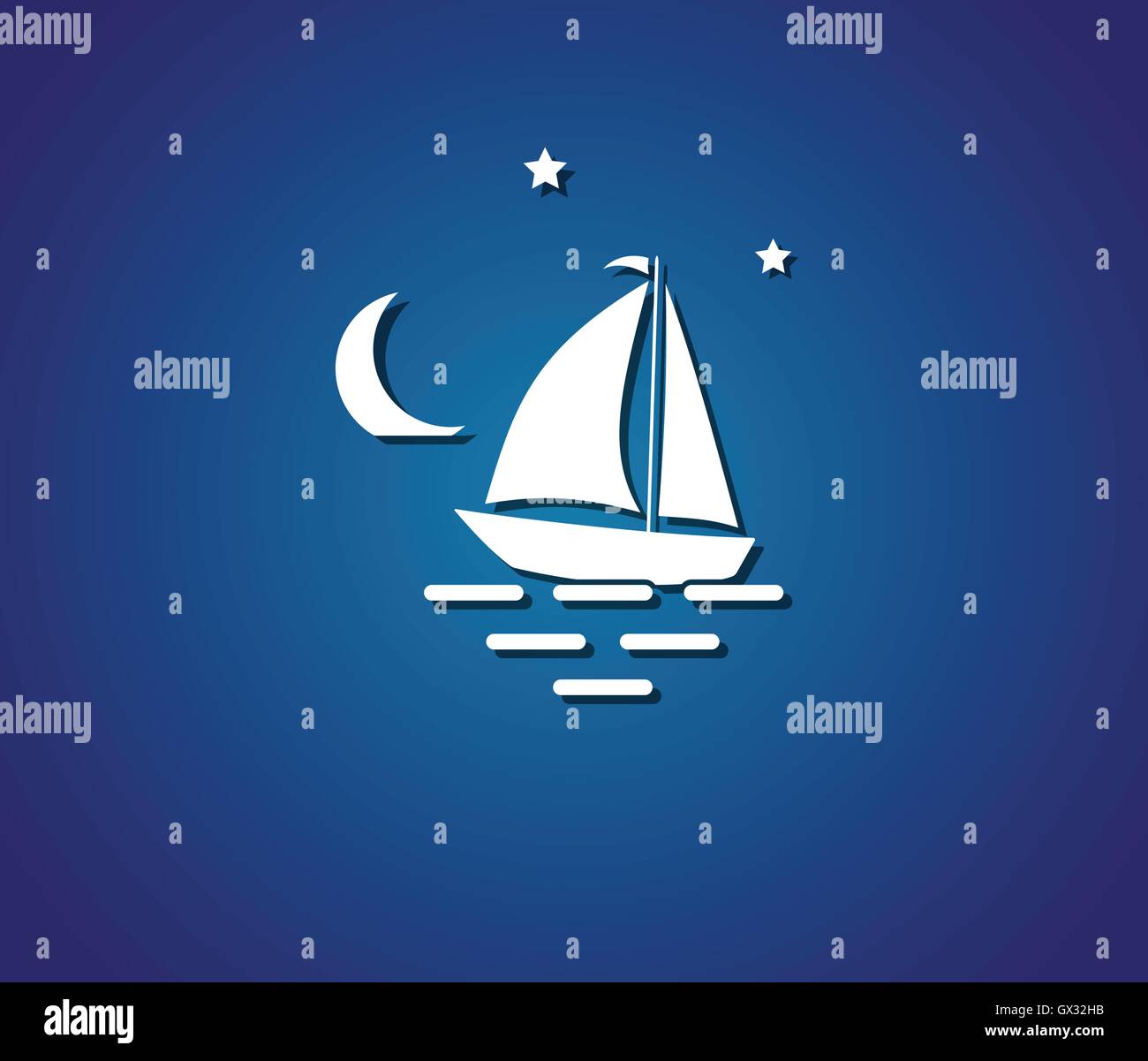 Location de nuit symbole mer vector illustration Illustration de Vecteur