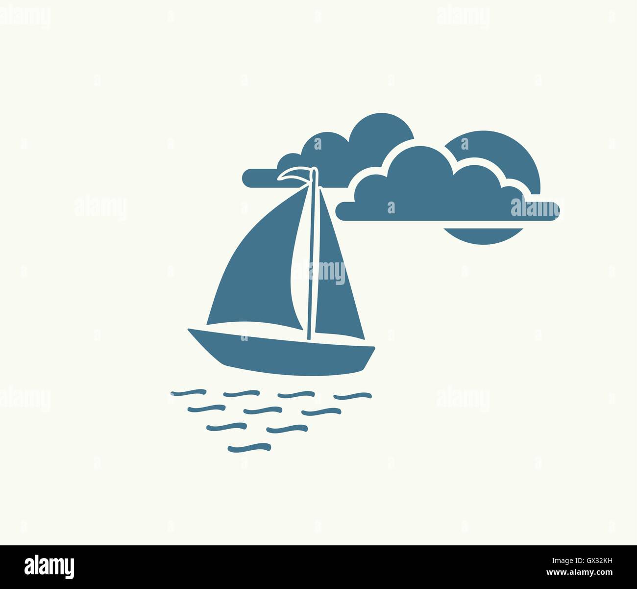 Vector illustration symbole yacht sea Illustration de Vecteur
