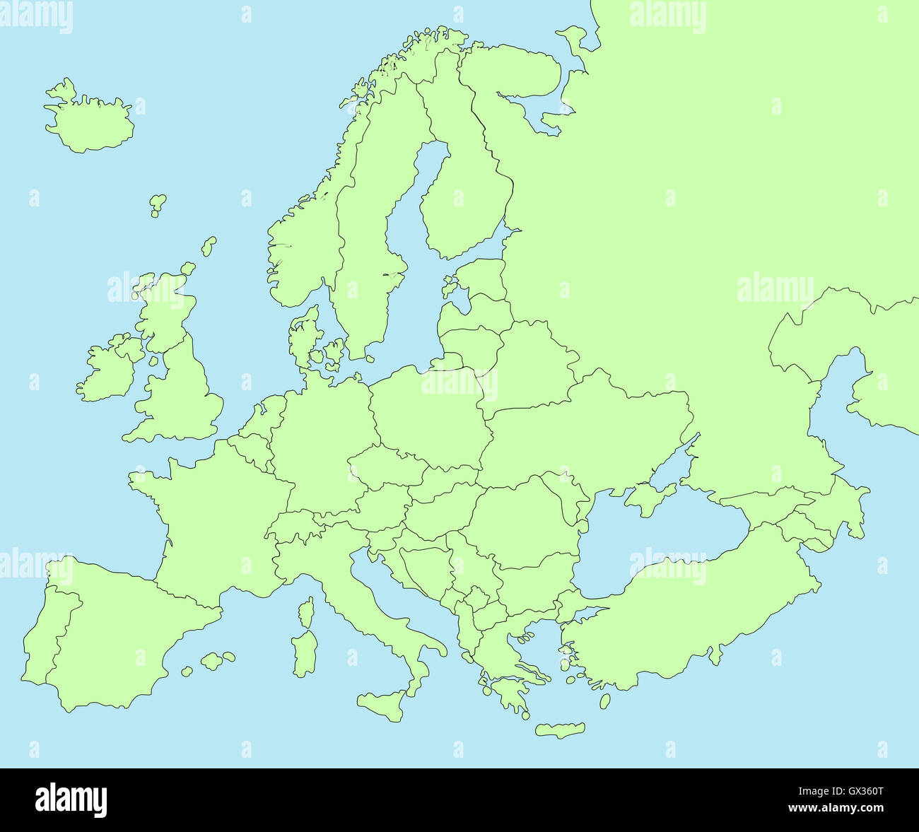 Carte d'Europe en couleurs Banque D'Images