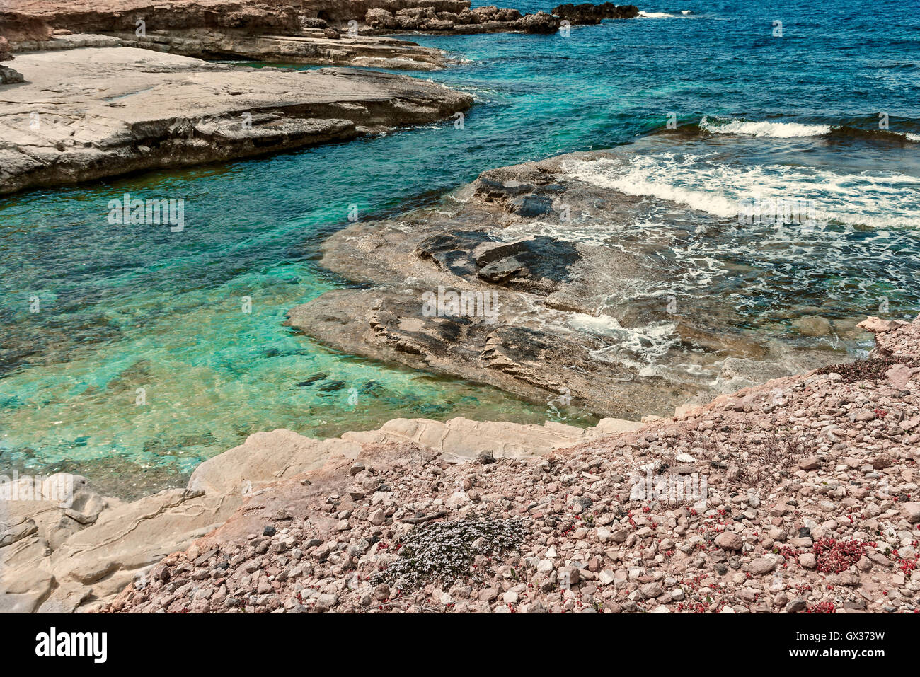 Chypre Côte d'Agios Georgios Banque D'Images