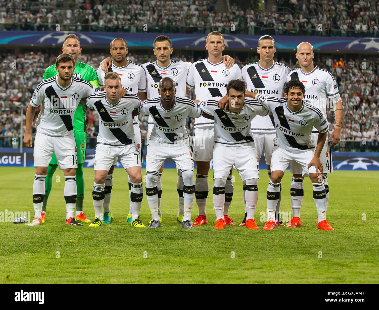 Varsovie, Pologne. 14 Septembre, 2016. Ligue des Champions de football. Legia Varsovie contre Borrusia Dortmund. Photo de l'équipe, Legia Varsovie : Action Crédit Plus Sport Images/Alamy Live News Banque D'Images