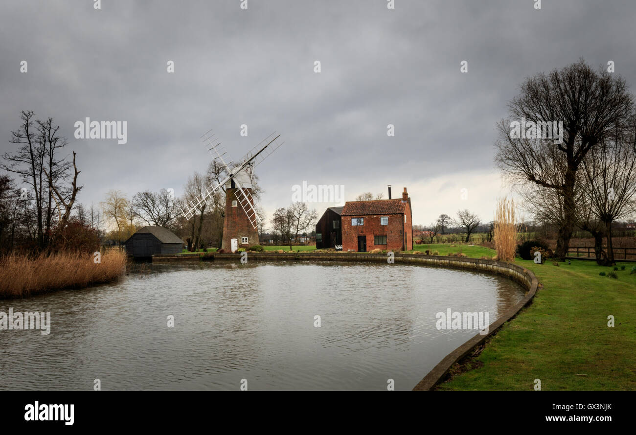 Hunsett Moulin de drainage sur la rivière Ant, Norfolk Broads Banque D'Images