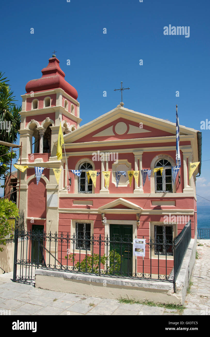 Eglise grecque orthodoxe Panaghia Mandrakina la vieille ville de Corfou, Îles Ioniennes Grèce Banque D'Images